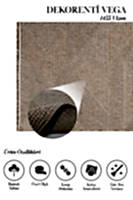 Vega 1455 Vizon - Oturma Odaları İçin Şık Vizon Halı - Görsel 2