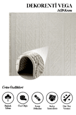 Vega 1459 Krem - Bohem Stil Sevenlere Krem Halı - Görsel 2